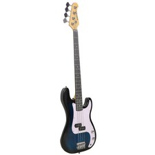 SPORTNOW Basso Elettrico 4 Corde con Amplificatore 15W Tracolla e Borsa Blu