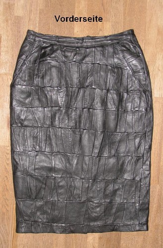 Gonna pelle nera - pelle, a