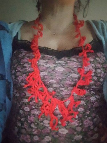 Collana corallo uncinetto - collana, "corallo"uncinetto