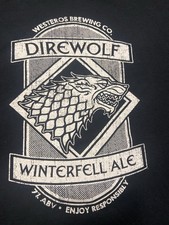 Maglietta WESTEROS BREWING CO. Game of Thrones DIREWOLF Winter Lager birra birrificio