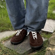 Nuove scarpe uomo scamosciate vera pelle retrò scarpe sportive casual piatte stringate