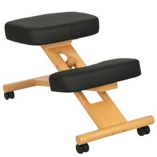 HOMCOM Sedia Posturale con Inginocchiatoio Altezza Regolabile e Rotelle Nero