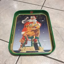 Vassoio Coca Cola Verde Con Babbo Natale