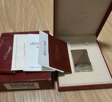S.T. Accendino a gas Dupont Gatsby 18137D argento oro logo D con scatola gusto modello raro