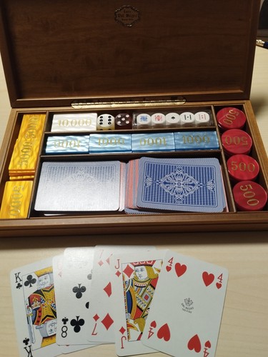 Scatola legno carte da - legno,