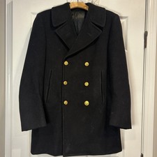 Cappotto ponte lana doppiopetto uomo ufficiale US Navy