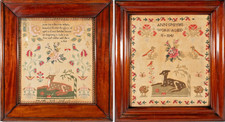 Fine Pair Antique Needlework