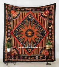Mandala Indiano da Parete Bruciatore Sole Cotone Lenzuolo Decor Regina Arazzo