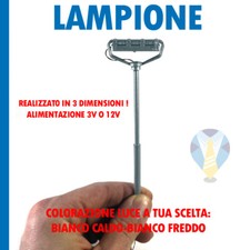 LAMPIONE A CETRA FS DIORAMA MODELLISMO FERROVIARIO LED 3V 12V PLASTICO