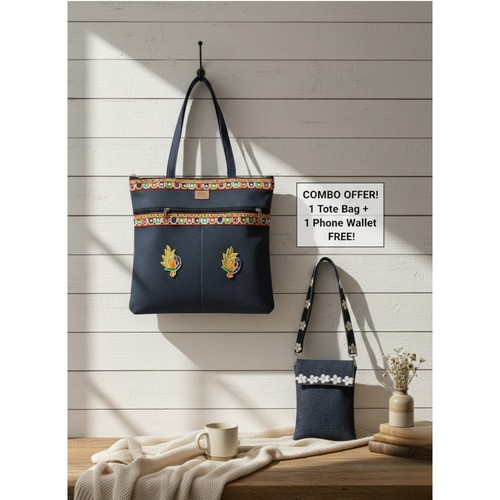 Borsa tote denim fatta - tote, in
