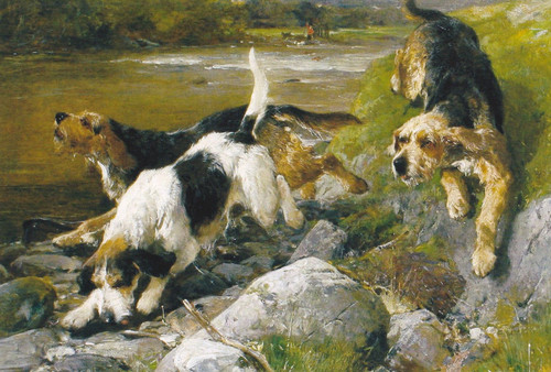 Cartolina retrò hunting dog - cartolina,
