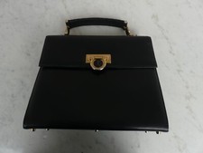 BORSA GIANNI VERSACE VINTAGE BAULETTO IN PELLE NERA