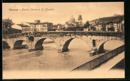 Cartolina verona ponte - cartolina,