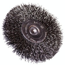 BRM BMC-30.014 - Dia. 3 pollici Spazzola in filo di acciaio al carbonio montata su mandrino stelo 1/4"