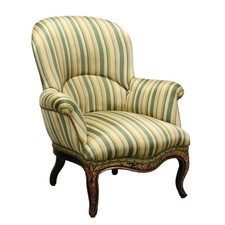 Poltrona Antica Legno Laccato Imbottitura Italia Fine XIX Secolo Originale