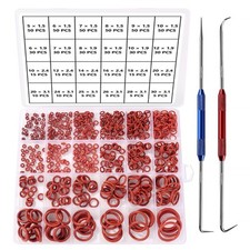 610 Pezzi 24 Misure Rosso O ring Assortimento Kit O ring Silicone Guarnizioni di