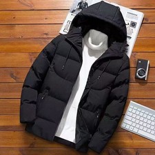 Giubbotto Uomo Piumino Bubble Down Cappuccio Invernale Caldo Cappotto Trapuntato Zip Imbottito Outwear