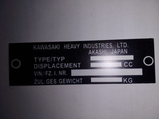 Targa targa id plate Kawasaki