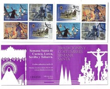 Spain: 2016; Booklet 8 stamps, Holy week, Easter, proof, precancel, EBES146