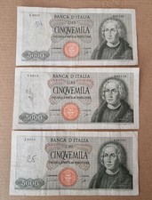 X UNA CINQUEMILA 5000 LIRE COLOMBO 1 CARAVELLA REPUBBLICA ITALIANA