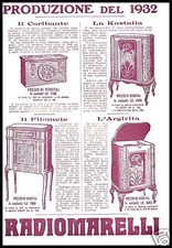 PUBBLICITA' 1932 RADIOMARELLI
