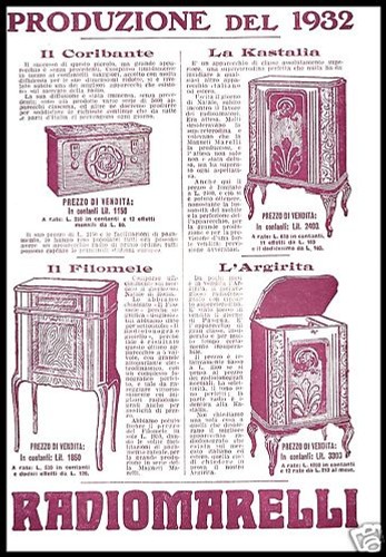 Pubblicita 1932 radiomarelli - 1932,