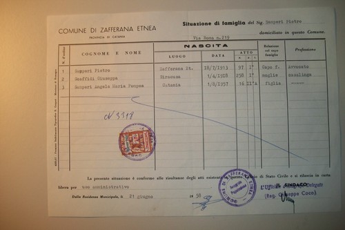 Certificato situazione di - ,