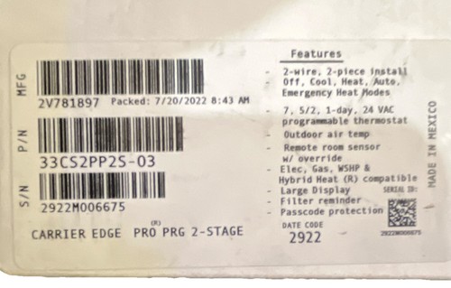 Carrier edge pro prg - edge,