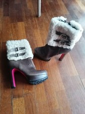 Stivaletti pelliccia lana LUCIANO PADOVAN N. 39 Pelle Marrone Altissimi Plateau