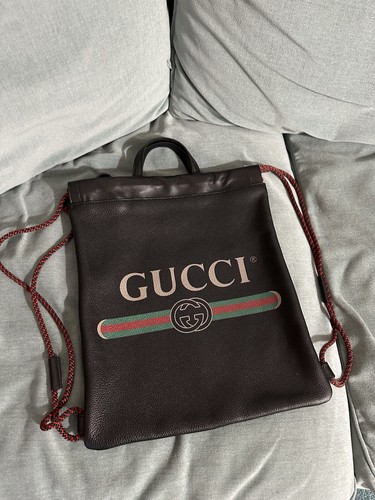 Gucci backpack black leather - gucci,