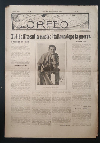 Giornale orfeo gennaio 1916 - orfeo,