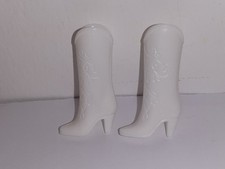 STIVALI BIANCHI BARBIE WESTERN 1980 MATTEL SUPERSTAR VINTAGE BOOTS SCARPE SHOES