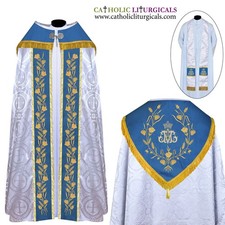 Set cope e stola blu mariano