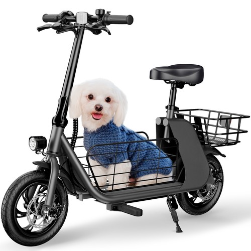Seated electric scooter - electric, with