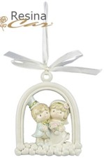 Coppia sposi sposini resina lucida da appendere BOMBONIERA 03KS