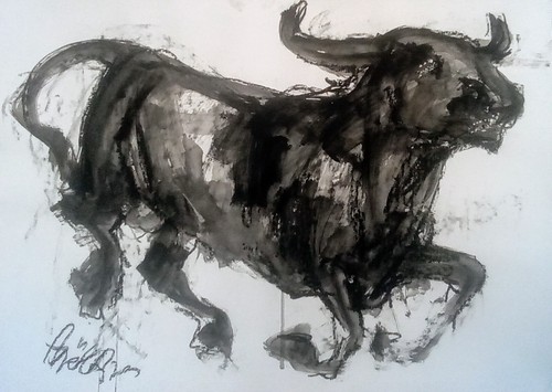 Quadro toro carta - ", x