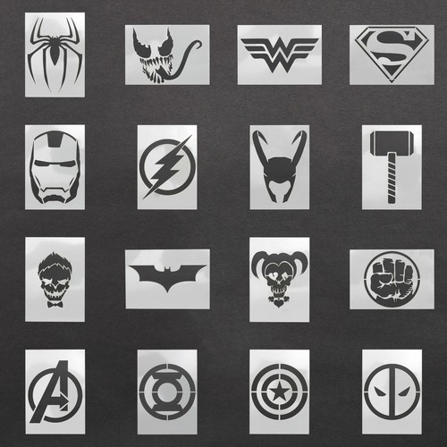 Super hero stencil mylar - super,