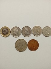 Monete Regina Elisabetta 7 Pezzi