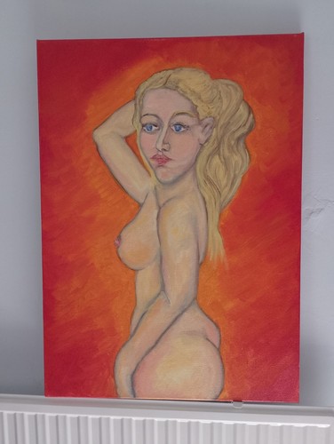 Quadro olio tela nudo di - quadro, su