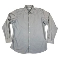 Camicia Mizzen + Main Uomo XL Collezione Sottovento Bianca Check Elasticizzata Vestibilità Standard
