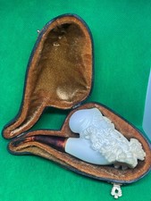Antica pipa in schiuma di mare Decorata volto Vintage Servi-Meerschaum