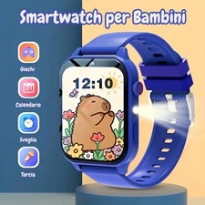 Smartwatch Bambini Giochi Orologio Agenda Touchscreen Luce Ricaricabile USB Blu