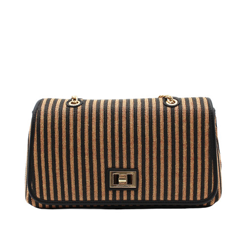 Valentino borsa nera e - e, cuoio