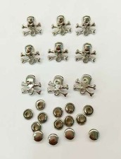  90 pezzi borchie sfuse forma teschio14x13mm colore acciaio per scarpa borse 