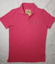 Polo uomo Hollister M rosa elasticizzata manica corta colletto logo pre-propria