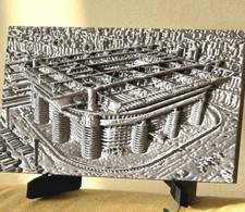 MILAN Stadio San Siro Maxi 20x10 cm Circa Col.Argento con Base e Calamite