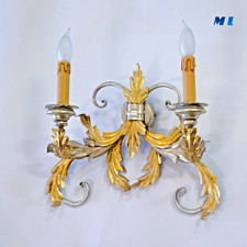 PIENZA  *applique da parete* 2 Luci stile fiorentino legno e metallo MADE ITALY