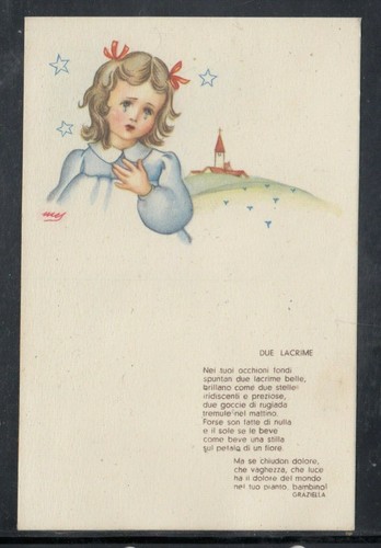 Cartolina bambina lacrime - cartolina,