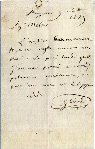 Giuseppe verdi signed note - verdi,