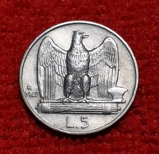 Regno iii 5 lire 1927 - v.e.,